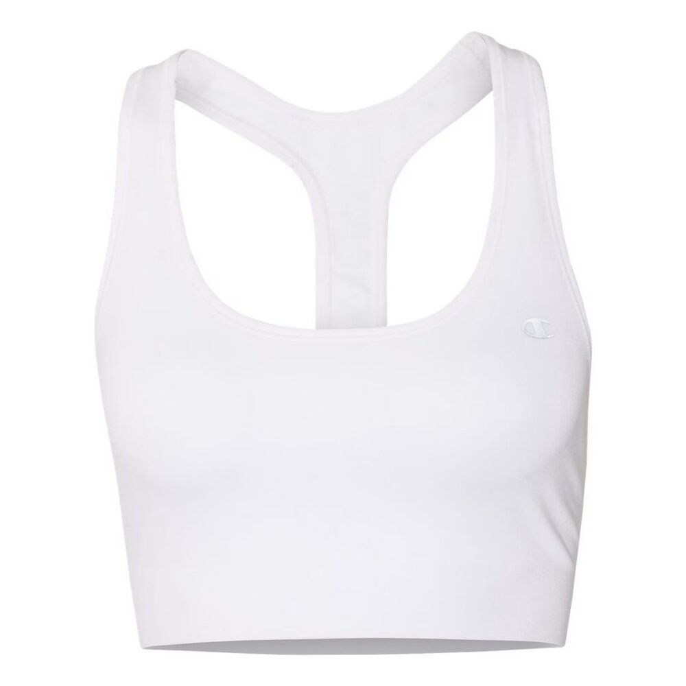 NEW Champion Racerback Crop Athlete Sport Bra Medium Impact Solid Reflective Top
